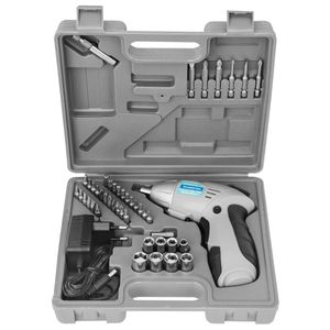 Atornillador Tramontina 1/4" A Batería Ni-Cd 3,6 V Para Uso Doméstico Con Maleta 46 Piezas