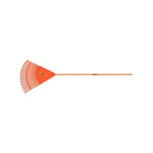 Escoba Plástica Naranja Con 26 Dientes Y Mango De Madera 120 Cm Tramontina