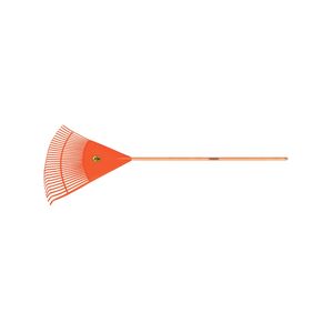 Escoba Plástica Naranja Con 30 Dientes Y Mango De Madera 120 Cm Desarmado Tramontina