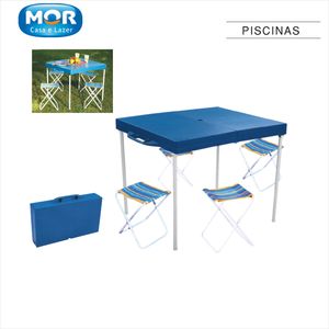 MESA PRACTICA CON 4 BANQUETAS