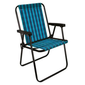 SILLA ALTA CUADROS AZUL ACERO NEGRO