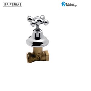 LLAVE PASO CAMPANA CROMADA  3/4" CRUZ