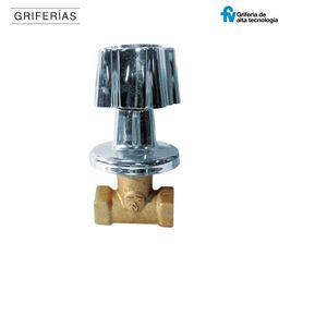 LLAVE PASO CAMPANA CROMADA  1/2" POMO