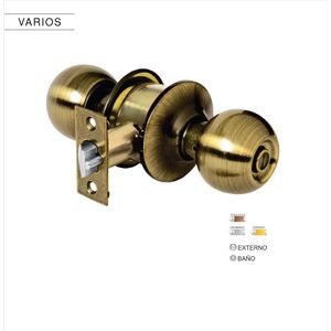 CERRADURA CILINDRICA POMO REDONDO DORADO EXTERNO