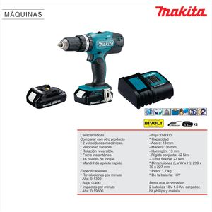 TALADRO BATERIA LITIO 18V 1.5A